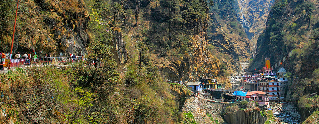 The shrine of Goddess Yamuna nestled in the Himalayan Yamunotri Valley. uttarakhand, india.